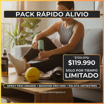 Pack Rápido Alivio = Spray Frio 250ml + Booster Pro Mini + Pelota Antiestrés