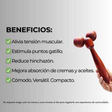 Masajeador Madera - cuerpo y rostro -